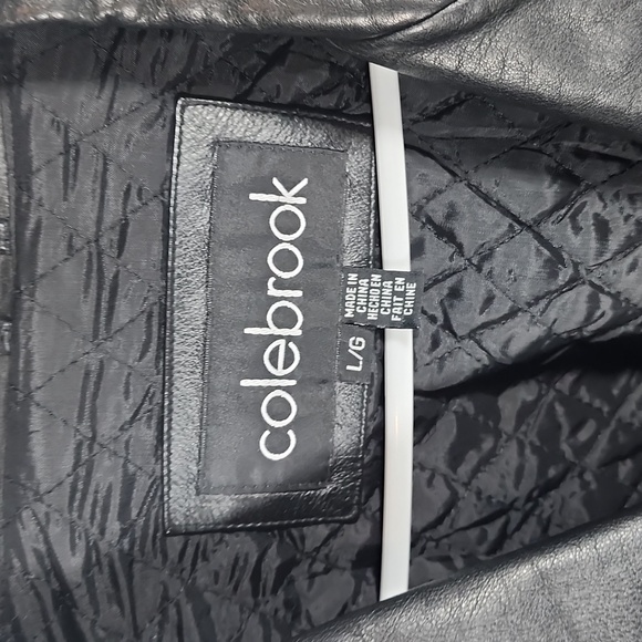 Colebrook Men's Black Leather Jacket Size L - Picture 3 of 5